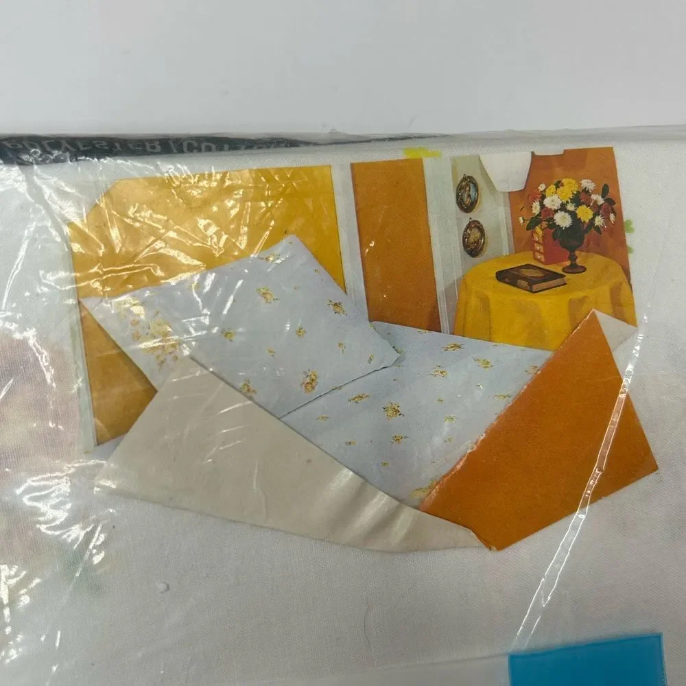 New deadstock vintage 70s 1970s JCPenney Yellow flower Floral flat Sheet